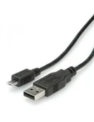 Kable USB - Roline Kabel USB 2.0 A M - Micro USB B M 1.8m czarny - miniaturka - grafika 1