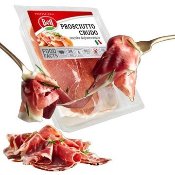 Szynka Prosciutto Crudo 500 g dojrzewająca 34 plastry Bell włoski smak