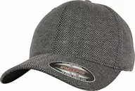 Czapki damskie - Flexfit Czapka Herringbone Melange Baseball Cap, czarny/szary, L/XL 6277HM - miniaturka - grafika 1