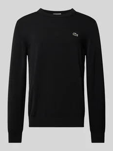 Sweter z dzianiny z naszywką z logo - Swetry męskie - miniaturka - grafika 1