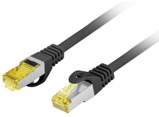 PATCHCORD KAT.6A S/FTP LSZH CU 10M CZARNY FLUKE PASSED LANBERG PCF6A-10CU-1000-BK