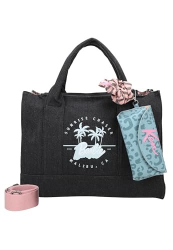 Fritzi aus Preussen Damska torba Tote Bag Malibu Barbie Washed Denim Blacky Shopper, Blacky, l