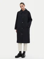 Płaszcze damskie - Barbour Trencz LSP0225NY91 Granatowy Regular Fit - miniaturka - grafika 1