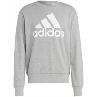 Bluzy męskie - Bluza męska adidas Essentials French Terry Big Logo szara IC9326 S - miniaturka - grafika 1