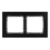Klawisze i ramki - Karlik Ramka podwójna Deco metal - czarny szczotkowany,grafit - miniaturka - grafika 1