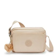 Torebki damskie - Kipling ABANU M średni crossbody, błyszczący beż (beżowy) - miniaturka - grafika 1
