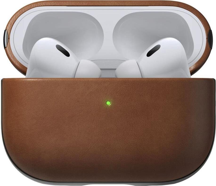 Nomad Nowoczesne skórzane etui na słuchawki Airpods Pro 2 - English Tan