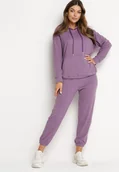 Dresy damskie - Fioletowy 2-częściowy Komplet Dresowy z Bluzą i Spodniami Ciprana - miniaturka - grafika 1