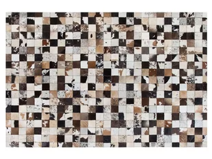 Beliani Dywan skórzany biało-beżowy 140 x 200 cm CERLI - Dywany - miniaturka - grafika 1