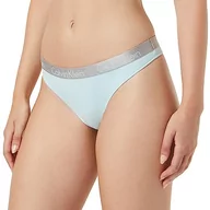 Majtki damskie - Calvin Klein Stringi damskie, Błękitny (Aqua Blue), XL - miniaturka - grafika 1