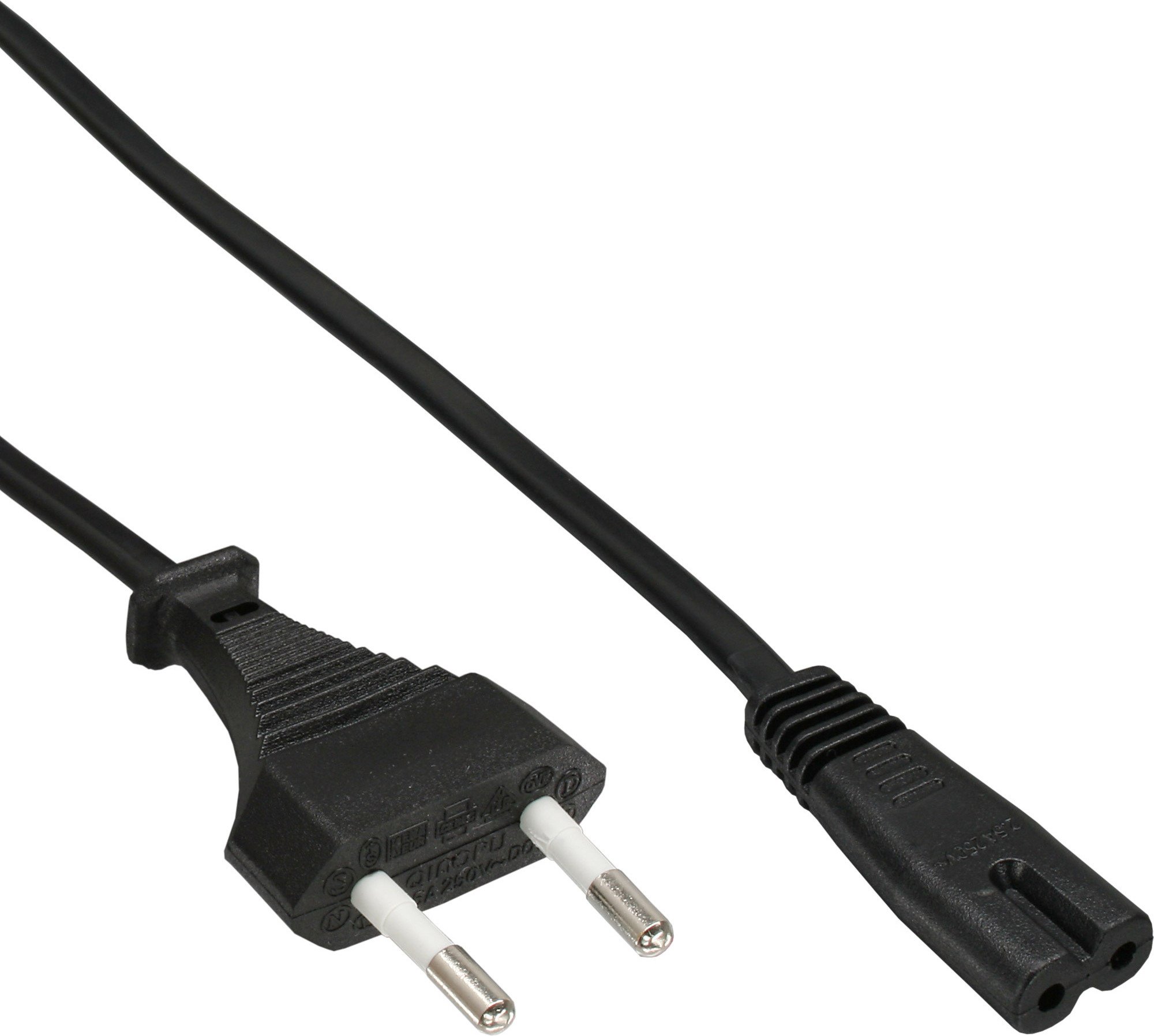 Kabel sieciowy InLine®, wtyczka sieciowa CEE7/16 Szwajcaria do wtyczki Euro 8 C7, 1,8 m