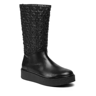 Botki damskie - Calvin Klein Botki Crepe Cupsole Mid Shaft Boot Q/N HW0HW00608 Ck Black BAX - grafika 1