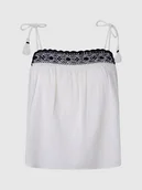 Koszulki i topy damskie - Pepe Jeans Top "Beni" w kolorze białym - miniaturka - grafika 1