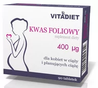 Suplementy naturalne - VITADIET VITADIET KWAS FOLIOWY 400MCG 90 TABL. - miniaturka - grafika 1