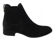 Botki damskie - Botki Carinii S4179 czarne skóra naturalna nubuk płaski obcas r.38 - miniaturka - grafika 1