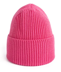 Czapka Damska Młodzieżowa Beanie Podwijana Zimowa 100% Wełna Merino Polska - Czapki damskie - miniaturka - grafika 1