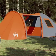 Namioty - vidaXL Namiot, 6-os., szaro-pomarańczowy, 466x342x200 cm, tafta 185T - miniaturka - grafika 1