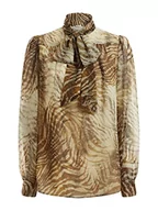 Bluzki damskie - GUESS Guess Ls Nadine Bluzka damska, Leśny tygrys nadruk, S - miniaturka - grafika 1