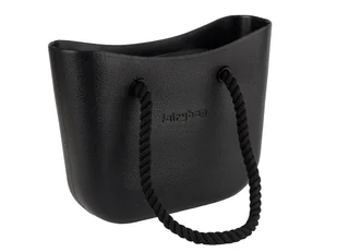 Torebka Torba Gumowa | Jelly Bag |Dwa zestawy rączek | Czarna - Torebki damskie - miniaturka - grafika 1