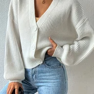 Swetry damskie - TEMU Damska Kamizelka z Rękawami Latarniowymi na Wiosnę i Jesień - miniaturka - grafika 1