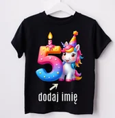 Koszulki dla dziewczynek - koszulka dla dziewczynki na 5 urodziny z imieniem - miniaturka - grafika 1