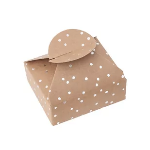 Pudełka składane Candy Box kropeczki 6 x 7.5 x 2.5 cm srebrne 4 szt. - Opakowania i torebki na prezenty - miniaturka - grafika 1