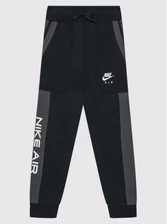 Spodnie i spodenki dla dziewczynek - Nike Spodnie dresowe Air DA0710 Czarny Standard Fit - grafika 1