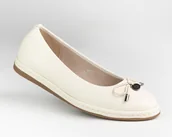 Baleriny - Baleriny damskie GOODIN GD-XR-392A skóra krem kokardka klasyczne eleganckie - Goodin - miniaturka - grafika 1