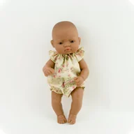 Domki dla lalek - Ubranka dla lalek Miniland 32 cm Minikane 28 cm kombinezon w różyczki na kremowym tle - miniaturka - grafika 1