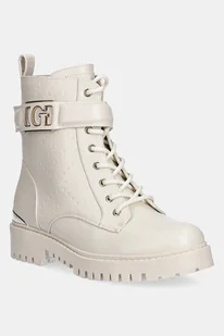 Guess botki ORANDA2 damskie kolor beżowy na płaskim obcasie FLTORA FAL10 - Botki damskie - miniaturka - grafika 1