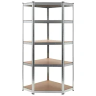 Szafy i regały magazynowe - Regał magazynowy, srebrny, 75x75x180 cm, stal i MDF - miniaturka - grafika 1