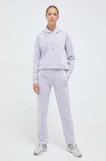 Spodnie damskie - Guess spodnie dresowe kolor fioletowy gładkie - grafika 1