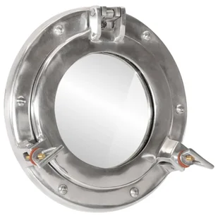vidaXL Lustro wiszące w kształcie bulaja, Ø23 cm, aluminium i szkło - Lustra - miniaturka - grafika 1
