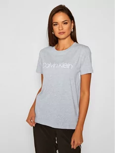 Calvin Klein T-Shirt Core Logo K20K202142 Szary Regular Fit - Koszulki i topy damskie - miniaturka - grafika 1