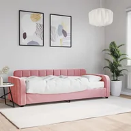 Sofy i kanapy - vidaXL Sofa z materacem do spania, różowa, 80x200 cm, aksamit - miniaturka - grafika 1