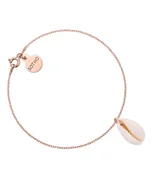 Bransoletki - Bransoletka z różowego złota zdobiona muszelką - miniaturka - grafika 1