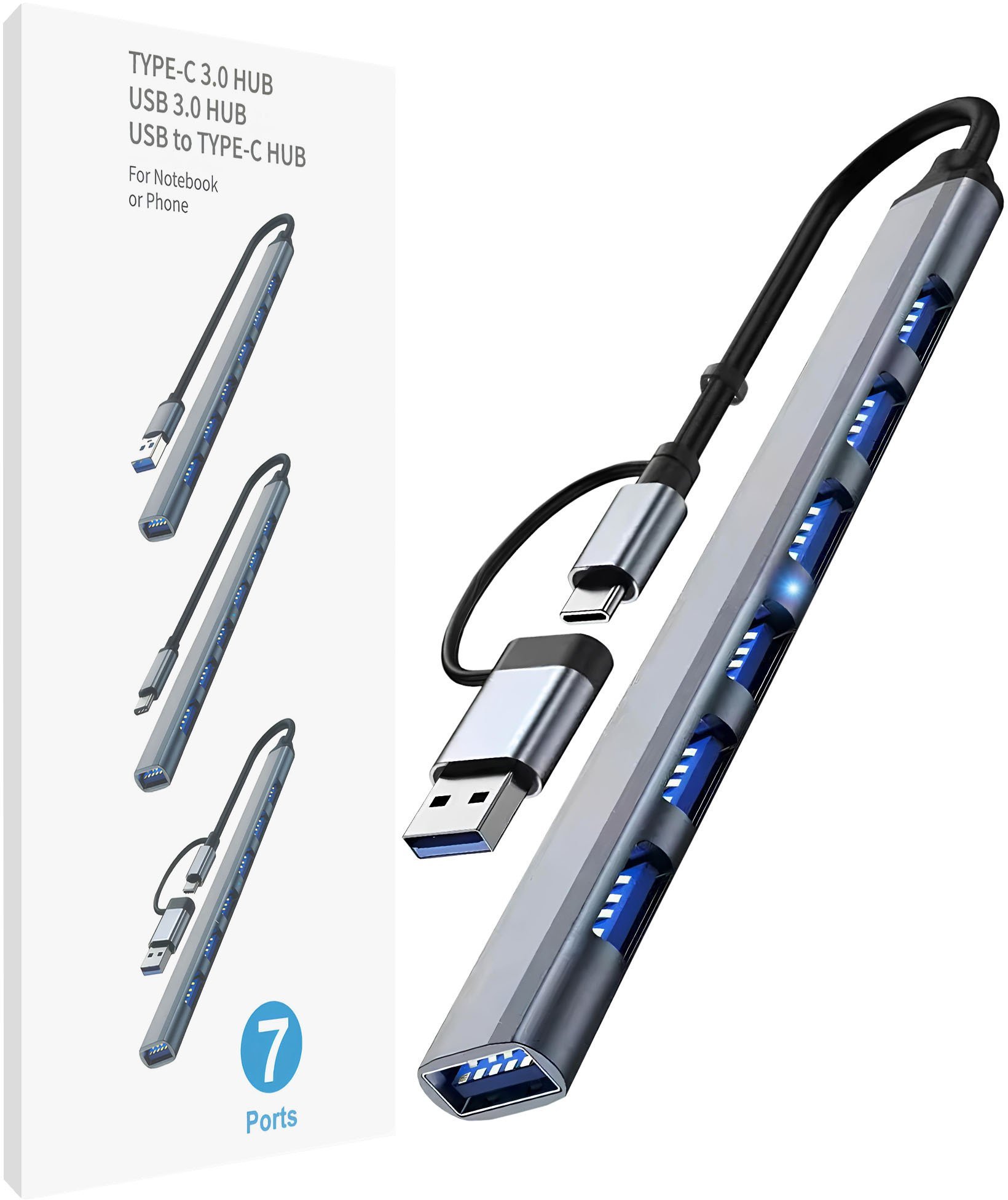 HUB USB-C 7*USB-A