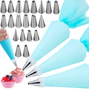 3x RĘKAW CUKIERNICZY DEKORATOR TORTÓW ZESTAW 28el DO DEKORACJI CIAST BAKE4 - Pozostałe akcesoria kuchenne - miniaturka - grafika 1