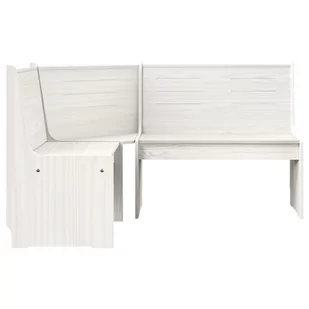 vidaXL Ogrodowa ławka narożna 151 cm sosnowa biała 327247 - Ławki ogrodowe - miniaturka - grafika 1