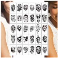 Zabawki kreatywne - TATUAŻE ZMYWALNE DLA DZIECI ZWIERZĘTA SMOK TYGRYS SOWA MIX 30 WZORÓW - miniaturka - grafika 1