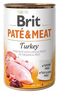 Brit PATE & MEAT TURKEY 800g - Mokra karma dla psów - miniaturka - grafika 1