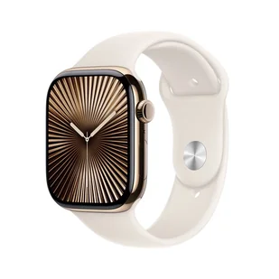 Apple Watch 10 GPS + Cellular 46mm Gold Titanium M/L Biały - Smartwatch - miniaturka - grafika 1