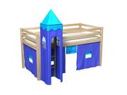 Łóżka dla dzieci i młodzieży - Łóżko niebieskie, Gabi, dziecięce, ze stelażem, z materacem, 107x88x188 - miniaturka - grafika 1