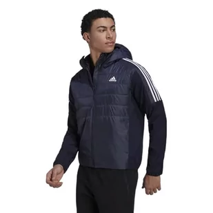 adidas Męska kurtka hybrydowa Essentials z izolacją z kapturem (średnia), Atrament legendy, XL - Kurtki męskie - miniaturka - grafika 1