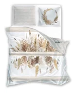 Pościel - FARO Pościel satyna bawełniana premium 160x200+2x70x80 cm Boho Pampasy - miniaturka - grafika 1
