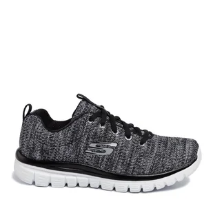 Sneakersy Skechers Twisted Fortune 12614/BKW Szary - Sneakersy damskie - miniaturka - grafika 1