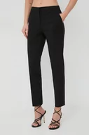 Spodnie damskie - Twinset spodnie damskie kolor czarny fason cygaretki high waist - miniaturka - grafika 1