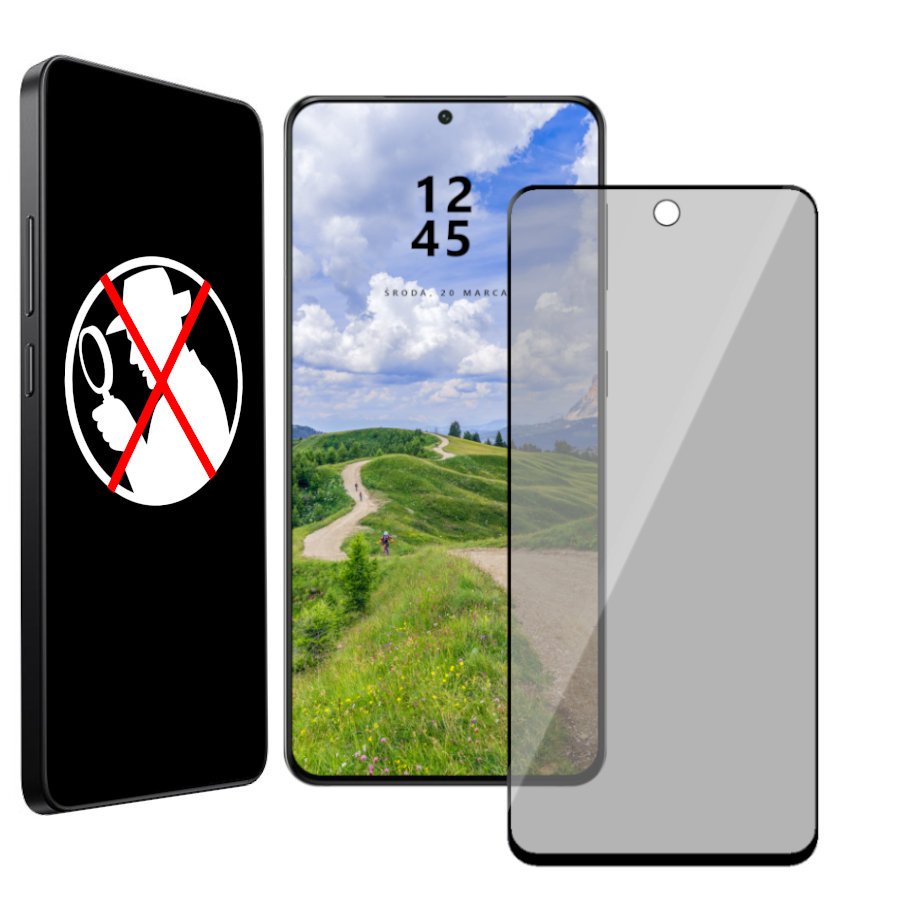 Szkło HARTOWANE PRYWATYZUJĄCE PRIVACY DZIAŁA CZYTNIK LINI do Samsung S24 5G