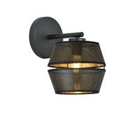 Lampy ścienne - MALIA K1 BLACK/GOLD 1185/K1 lampa wisząca czarna z abażurem złoty środek - miniaturka - grafika 1