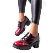 Półbuty damskie - S. BARSKI Lakierowane Półbuty S.BARSKI czerwone - miniaturka - grafika 1